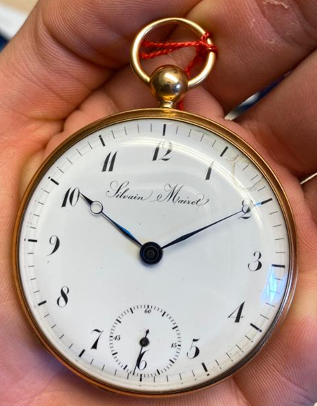 Sylvain Mairet’s school watch at age 15 — duplex escapement in a gold case