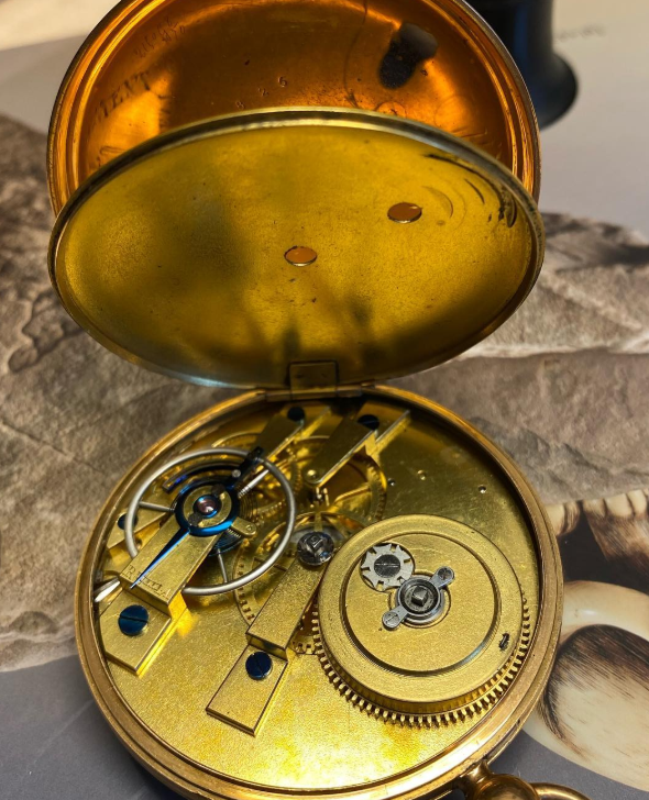 Close-up of the movement, precision craftsmanship at age 15